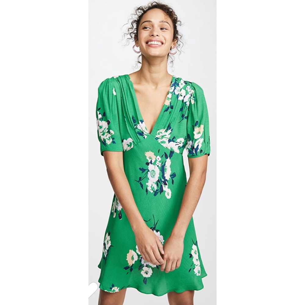 Free People Garden Green Floral Mini Dress
